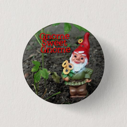 Gnome Sweet Gnome Ronde Button 3,2 Cm (Voorkant)