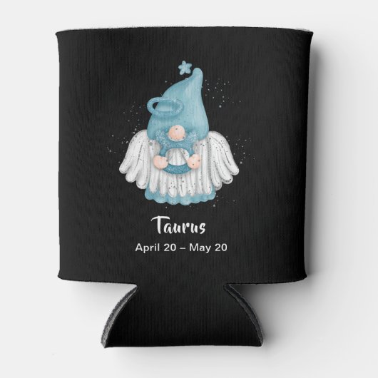 Gnome Taurus Astrology Sign Angel Blikjeskoeler (Voorkant)
