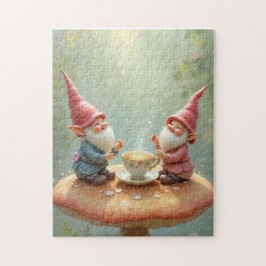 gnome tea party legpuzzel (Verticaal)