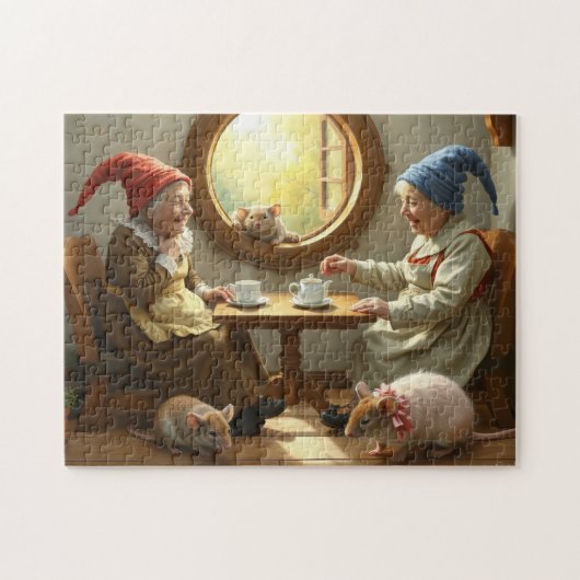 Gnome Tea Party Legpuzzel (Horizontaal)