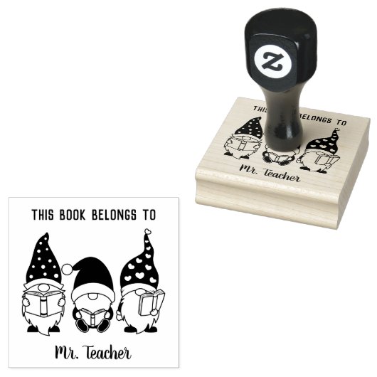 Gnome Teacher Custom Rubberstempel (Gestempeld)