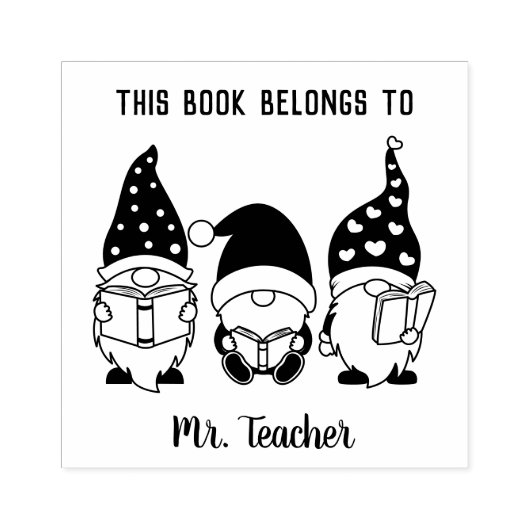Gnome Teacher Custom Rubberstempel (Afrduk)
