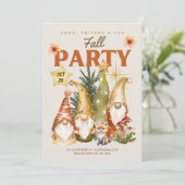 Gnome Thanksgiving Fall Party Kaart (Staand voorkant)