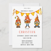 Gnome Thanksgiving Theme Birthday Party Invitation Kaart (Voorkant)