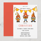 Gnome Thanksgiving Theme Birthday Party Invitation Kaart (Voorkant / Achterkant)