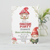 Gnome thema feest uitnodiging (Staand voorkant)
