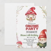 Gnome thema feest uitnodiging (Voorkant / Achterkant)