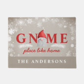 Gnome Thuis Als Thuis Kerstmis Familie Deurmat (Voorkant)