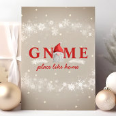 Gnome Thuis Als Thuis Kerstmis Feestdagen Kaart