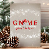 Gnome Thuis Als Thuis Kerstmis Feestdagen Kaart