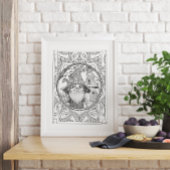 Gnome thuis Mandala Adult Coloring Poster