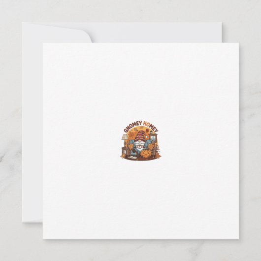 Gnome thuis seizoensgebonden pompoen ontwerp save the date (Achterkant)