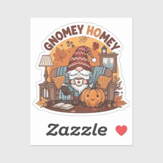 Gnome thuis seizoensgebonden pompoen ontwerp sticker (Vel)