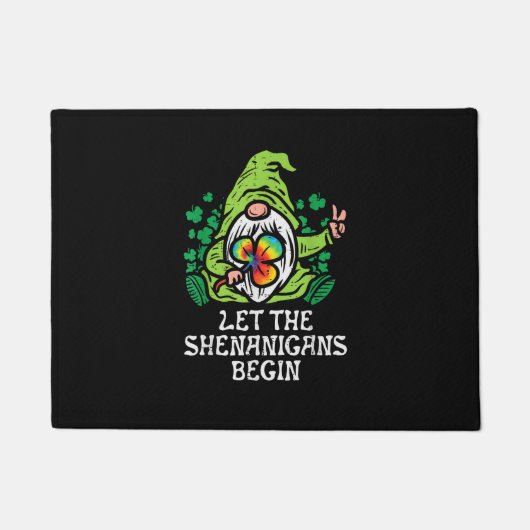Gnome Tie Dye Shamrock Let Shenanigans Begin St Pa Deurmat (Voorkant)