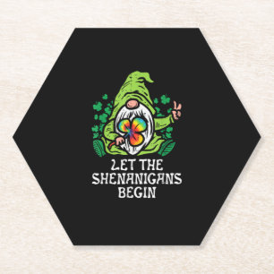 Gnome Tie Dye Shamrock Let Shenanigans Begin St Pa Kartonnen Onderzetters