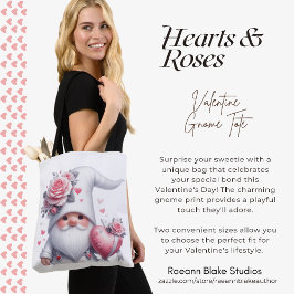 Gnome Totetas met Harten & Rozen Tote Bag