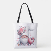 Gnome Totetas met Harten & Rozen Tote Bag (Achterkant)