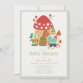 Gnome Tuin Paddestoel Groene Jongen Baby shower Kaart (Voorkant)