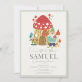 Gnome Tuin Paddestoel Groene Jongen Verjaardag Kaart (Voorkant)