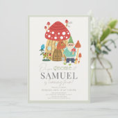 Gnome Tuin Paddestoel Groene Jongen Verjaardag Kaart (Staand voorkant)