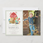 Gnome Tuin Paddestoel Groene Kinderen Verjaardag F Kaart (Voorkant)