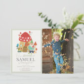 Gnome Tuin Paddestoel Groene Kinderen Verjaardag F Kaart (Staand voorkant)