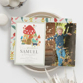 Gnome Tuin Paddestoel Groene Kinderen Verjaardag F Kaart