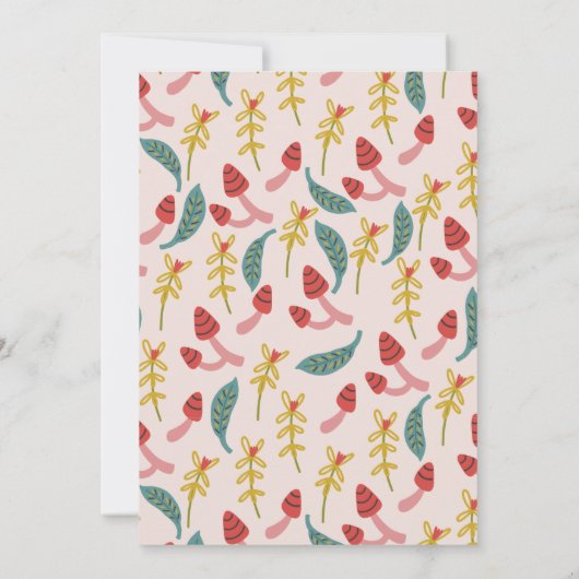 Gnome Tuin Paddestoel Roze Meisje Baby shower Kaart (Achterkant)