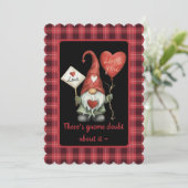 Gnome twijfel over het - Valentijnsdag platte Kaar Feestdagenkaart (Staand voorkant)