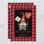 Gnome twijfel over het - Valentijnsdag platte Kaar Feestdagenkaart (Voorkant / Achterkant)