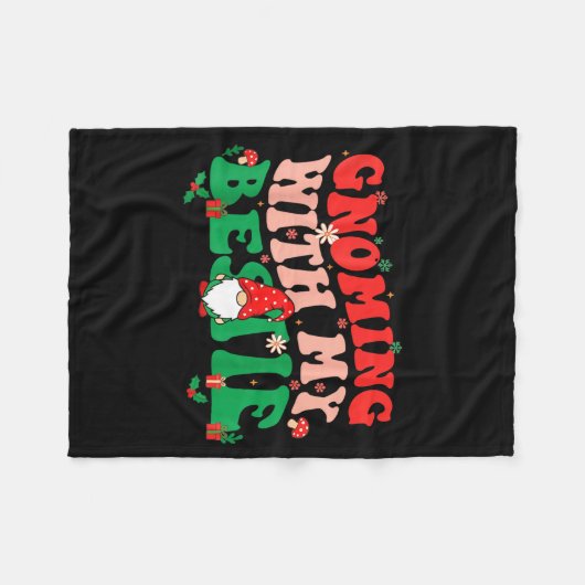 Gnome Twinning With My Ie Funny Matching Christmas Fleece Deken (Voorkant (Horizontaal))