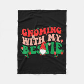 Gnome Twinning With My Ie Funny Matching Christmas Fleece Deken (Voorkant)