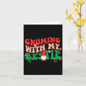 Gnome Twinning With My Ie Funny Matching Christmas Kaart (Gele Bloem)