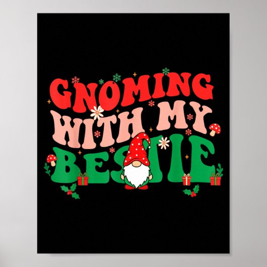 Gnome Twinning With My Ie Funny Matching Christmas Poster (Voorkant)