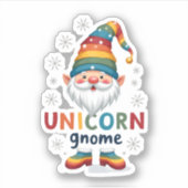Gnome Unicorn Shirt Family Matching Group Christma Sticker (Voorkant)