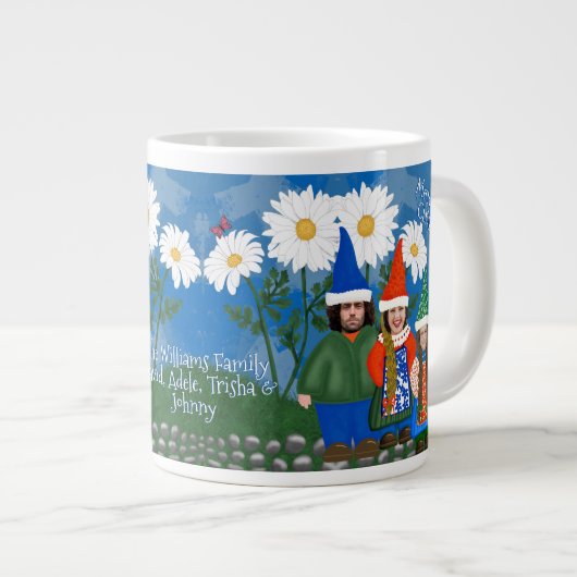 Gnome Uw familie Vrolijk Kerstfeest Grote Koffiekop (Voorkant rechts)