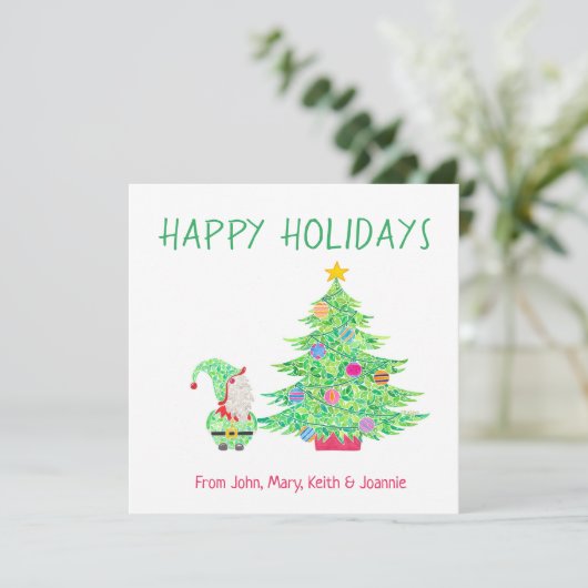 Gnome Vakantie Kaart (Staand voorkant)