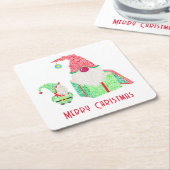 Gnome Vakantie Partij Papier Onderzetter (Schuin)