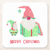 Gnome Vakantie Partij Papier Onderzetter (Voorkant)