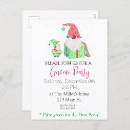 Gnome Vakantie Party Uitnodiging Briefkaart
