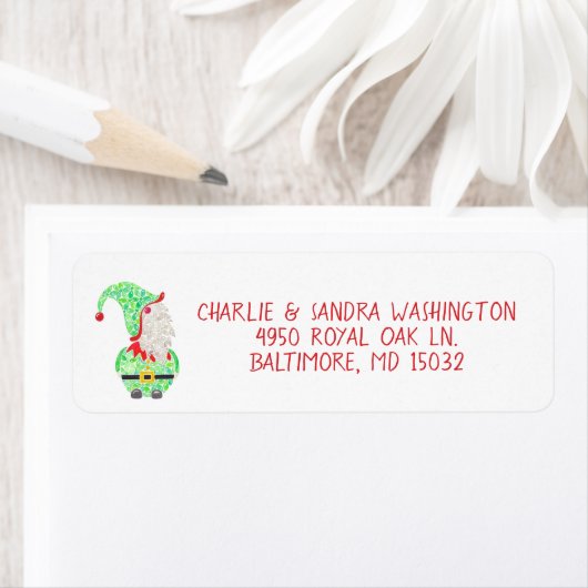 Gnome Vakantie retour adres label (Insitu)