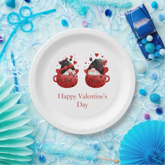 Gnome Valentijnsdag Persoonlijk Papieren Bordje (Feest)