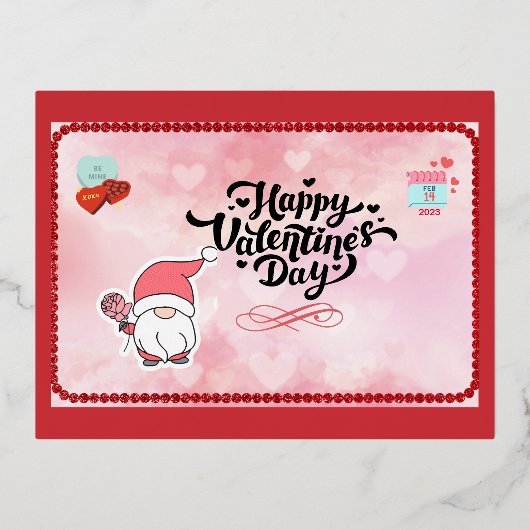 Gnome Valentine Day Kaart (Voorkant)