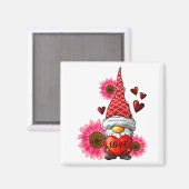 Gnome Valentines Day Cute Gnome Heart Leopard Sunf Magneet (Voorkant / Achterkant)
