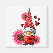 Gnome Valentines Day Cute Gnome Heart Leopard Sunf Magneet (Voorkant)