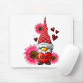 Gnome Valentines Day Cute Gnome Heart Leopard Sunf Muismat (Met muis)