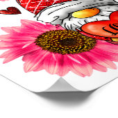 Gnome Valentines Day Cute Gnome Heart Leopard Sunf Poster (Hoek)