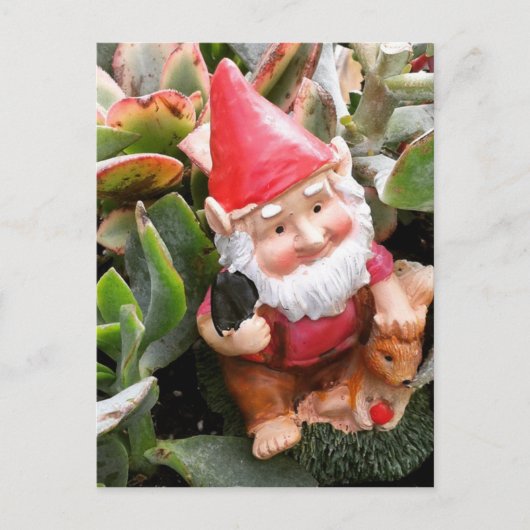 Gnome verbergt zich in de zuigen briefkaart (Voorkant)