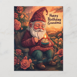 Gnome Verjaardag Kaart voor oma