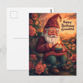 Gnome Verjaardag Kaart voor oma (Voorkant / Achterkant)